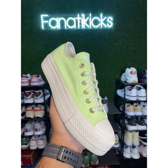 Converse CTAS OX Platform Womens Size 9 Shoes‎ Green White Sneakers A09913F - Picture 1 of 8